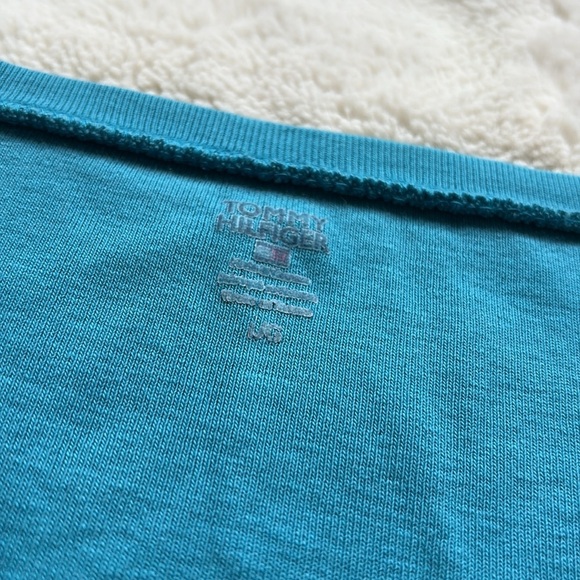 Tommy Hilfiger Blue V-Neck Tee – Size S | 100% Cotton | Bright Hues | - Picture 2 of 5